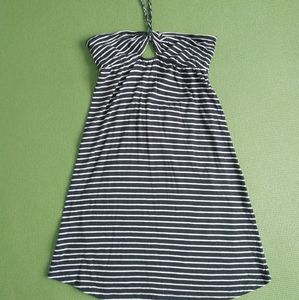Volcom halter neck, open back striped dress